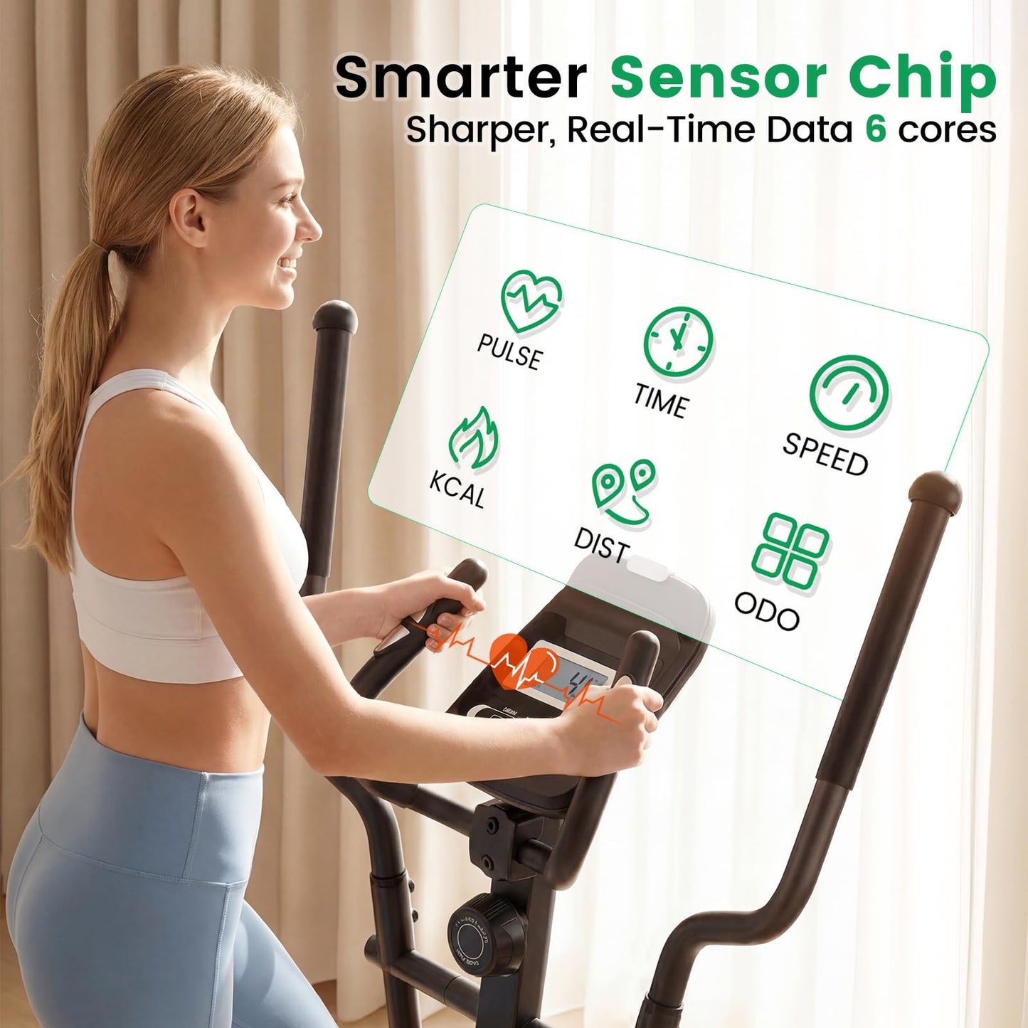 Elliptical Exercise Machine, Elliptical Machine for Home with Ultra-Smooth Magnetic Resistance,Elliptical Trainer with 8-14 Levels, 15.5"-20" Stride 500lb Loading, Home Gym Equipment 95% Pre-Assembled