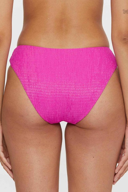 BECCA Women's Standard Luminous Hipster Bikini Bottom, Cheeky Coverage, Swimwear Separates, Vivid Pink, X-Small