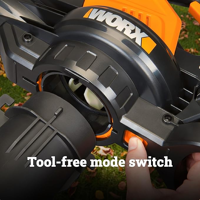 WORX WG583 40V Cordless Leaf Blower, 3 in 1 Blowers for Lawn Care with Vacuum & Mulcher, Electric Blower with Brushless Motor & 2 Speed Control, 2 Batteries & Charger Included