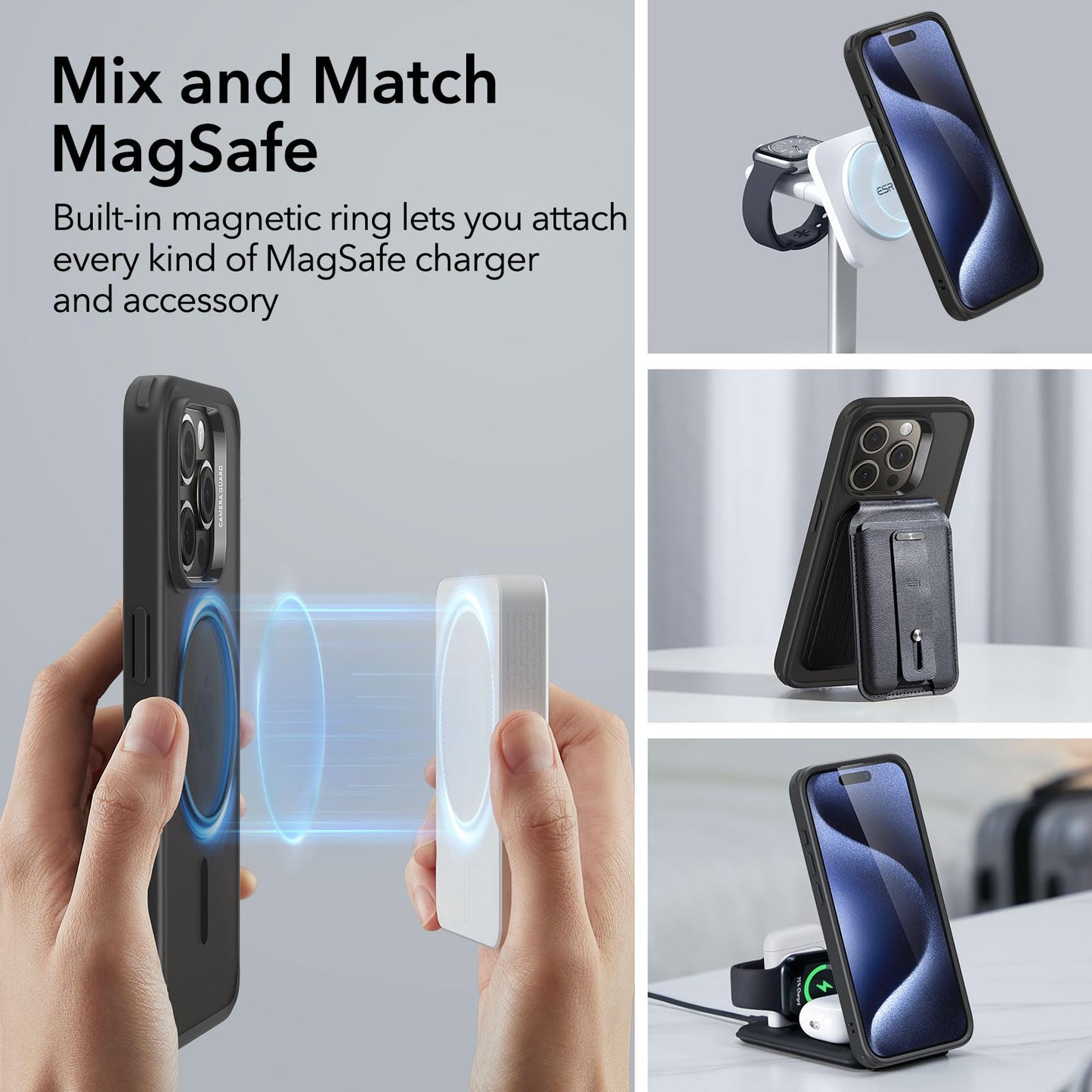 Esr Iphone 15 Pro Case With Magsafe - Military-Grade Protection, Yellowing Resistant, Scratch-Resistant Back, Magnetic Phone Cas