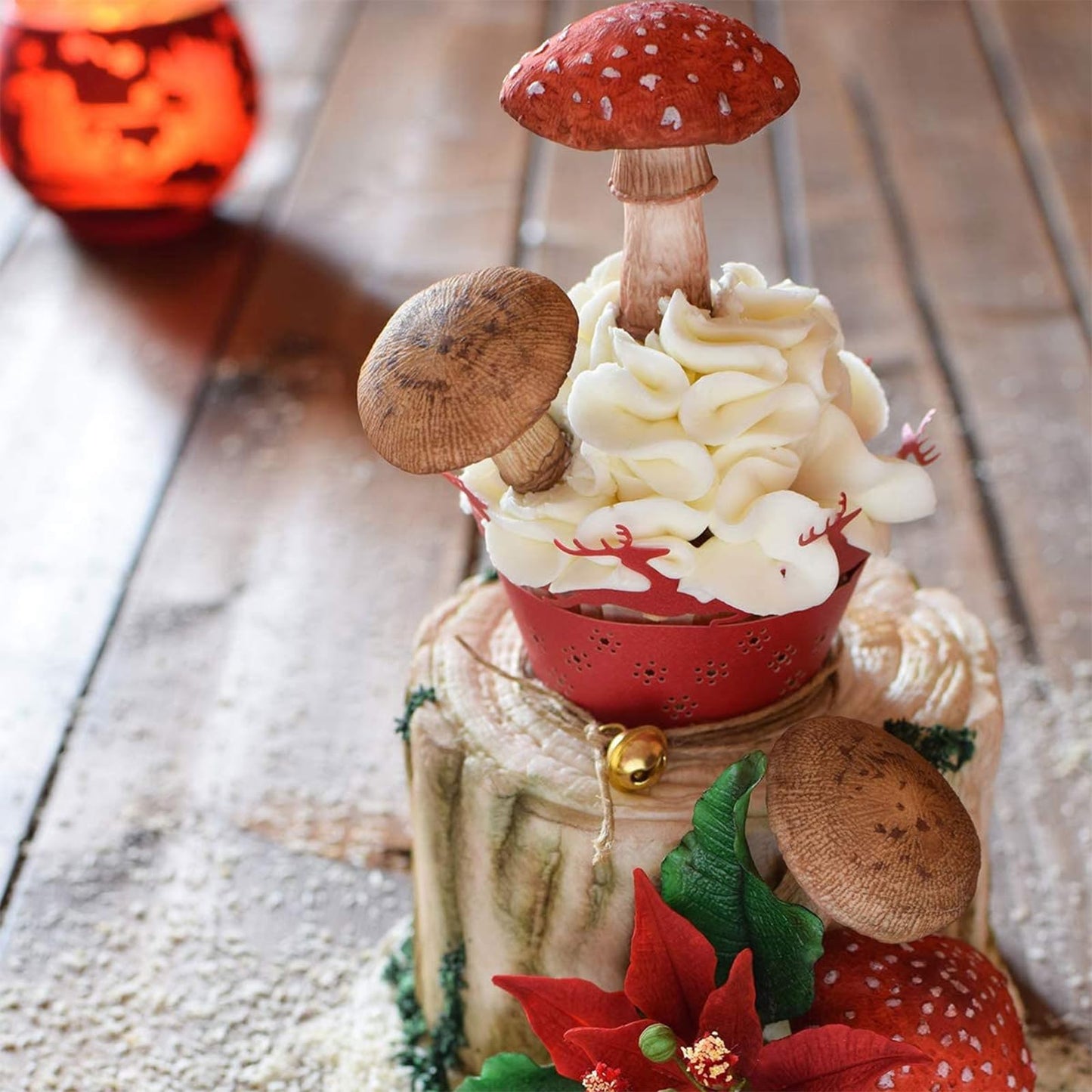 Mushrooms Silicone Mold, Toadstools Veiner Chocolate Molds for Wedding Cake Decoration, Cupcake Toppers, Pudding, Cookie Crumble