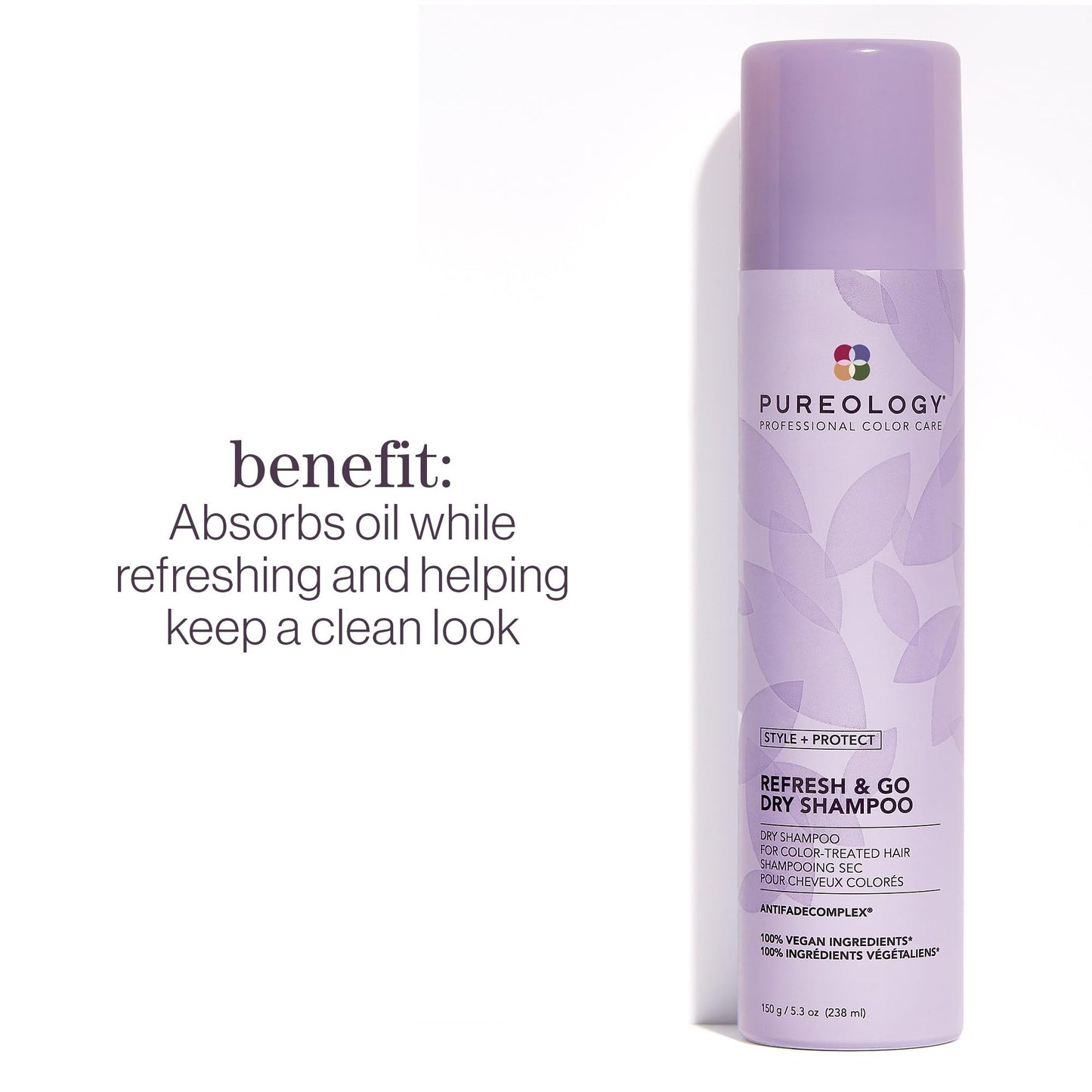 Pureology Style + Protect Refresh & Go Dry Shampoo | For Oily, Color-Treated Hair | Volumizing & Protective Dry Shampoo | Silico