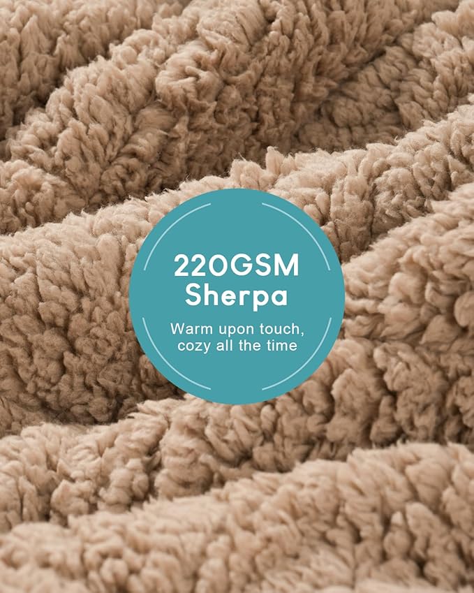Cottonblue Adults Weighted Blanket 15lbs for Deep Sleep - Plush Cozy Sherpa Weighted Blankets for Relax and Calm, Luxurious Jacquard Decor Blanket Queen Size for Bed Sofa, 48x72 Inches, Grey