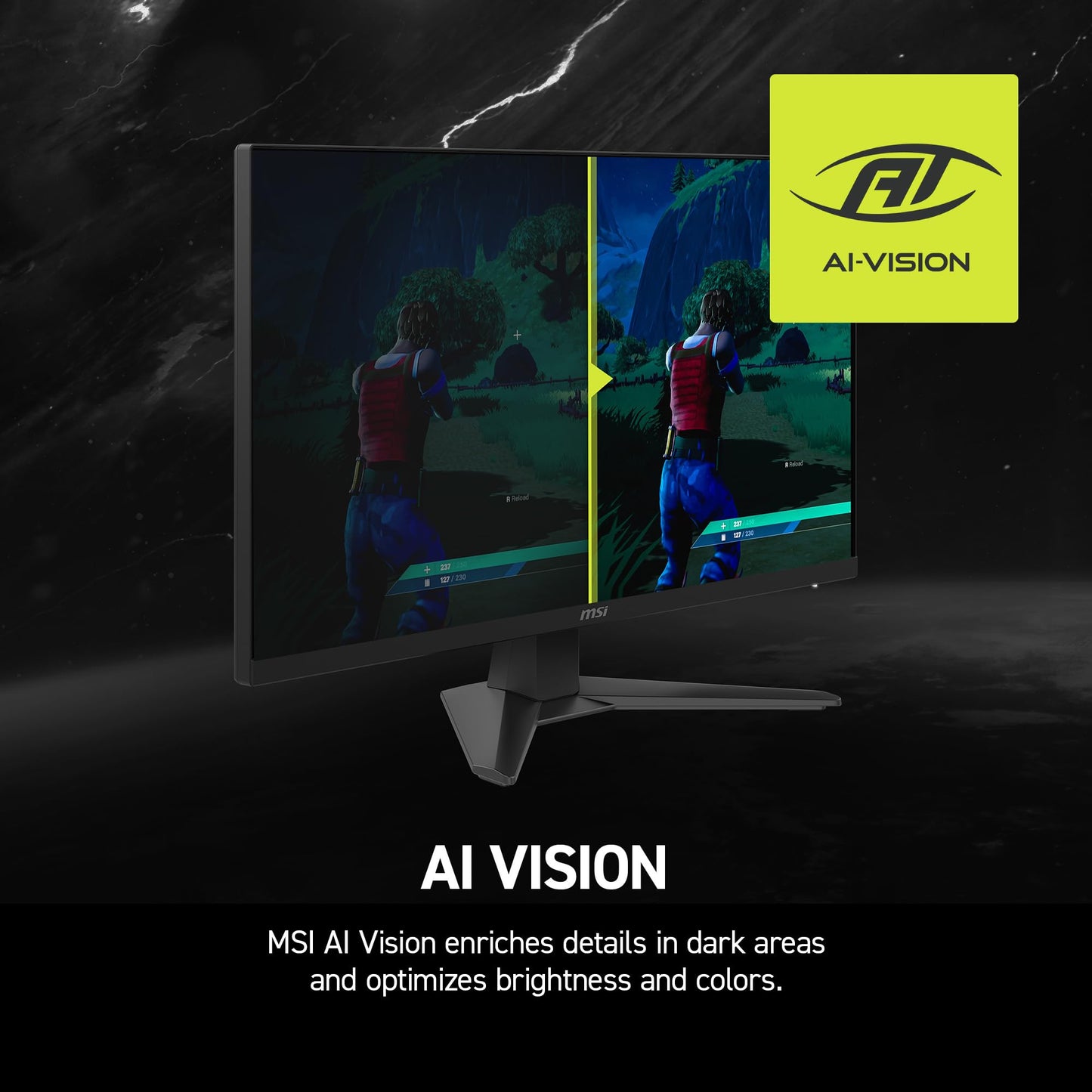 msi MAG 275CF X24 27-inch 1920 x 1080 (FHD) Gaming Monitor, 240Hz, FreeSync Premium, HDR Ready, HDMI, VGA Port, VESA Mountable, Tilt, 4-Side Slim Bezel, 0.5ms, Black