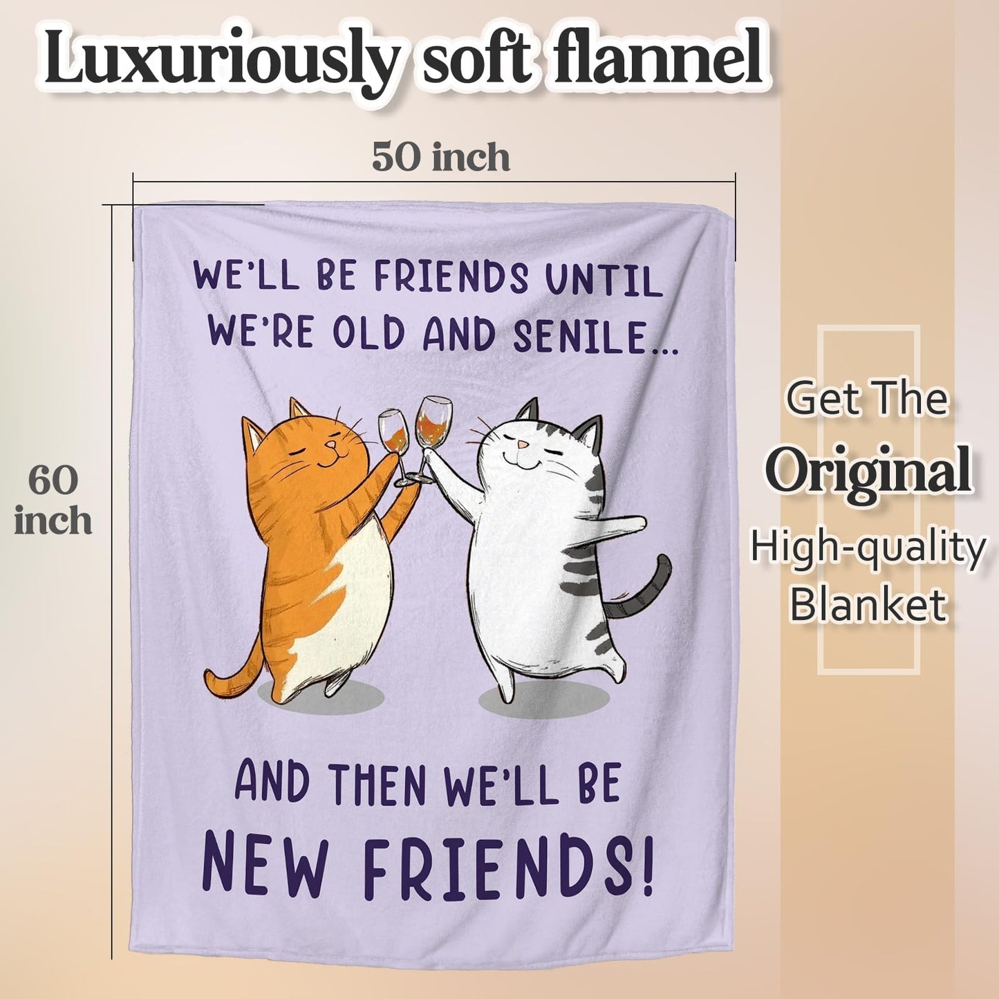 Best Friend Birthday Gifts for Women, Friendship Gifts for Women Friends, Graduation Christmas Birthday Gift for Best Friend Woman, Bestie, BFF, Soul Sister, Friendship Gift- Throw Blanket 60"x50"