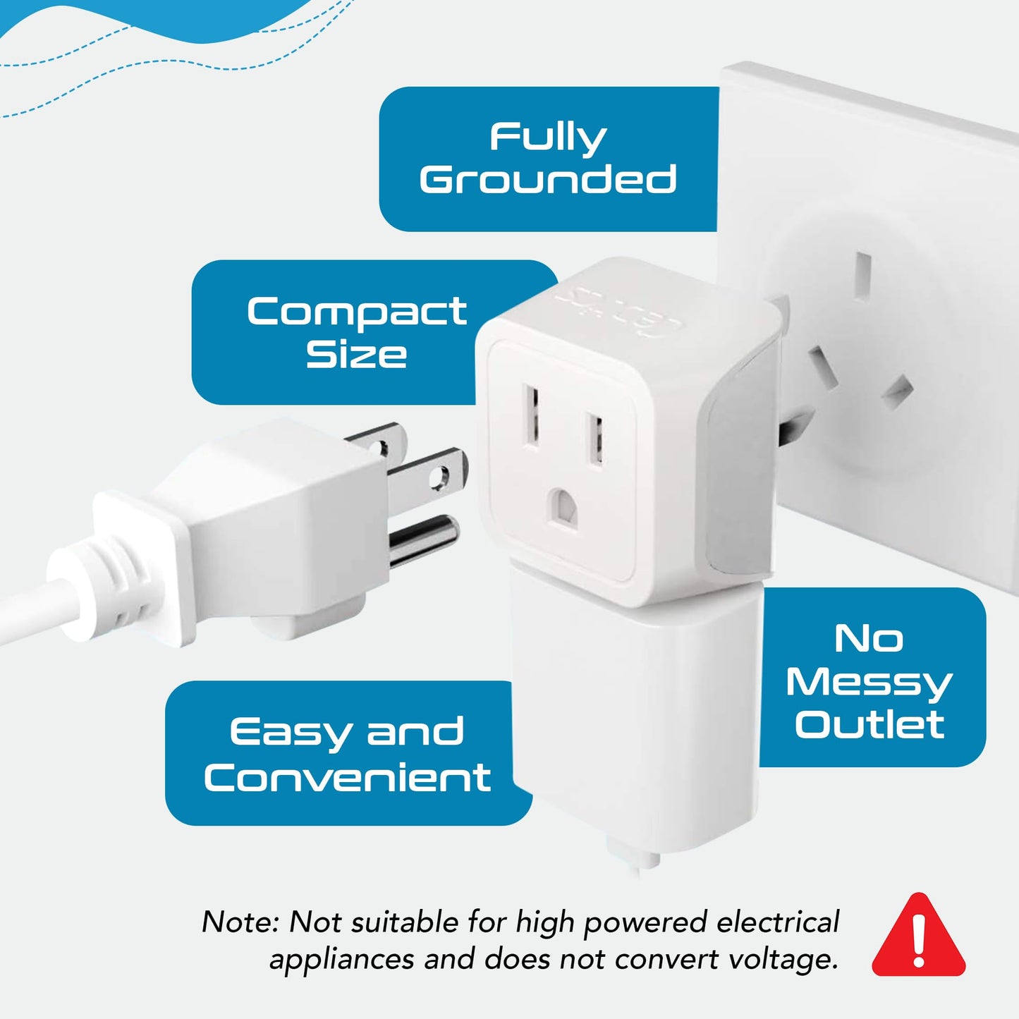 Ceptics Australia Power Plug Adapter, 2 In 1 Type I Plug Adapter, Us To Australia , China, New Zealand Power Adapter With Dual U