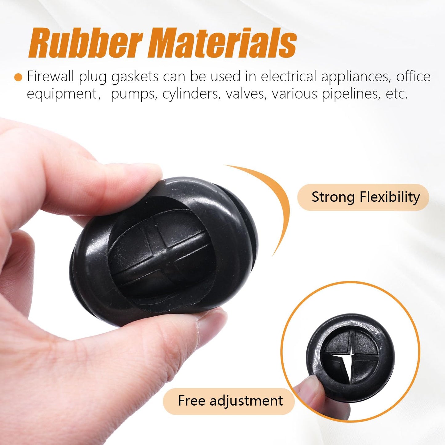 mankk 233PCS Rubber Grommet Kit 27 Sizes (7/25"-2-3/8") Tower/Oval/Round Firewall Grommet Wire Grommet Double Sided Rubber Hole Plug with Knife for Wire Protection