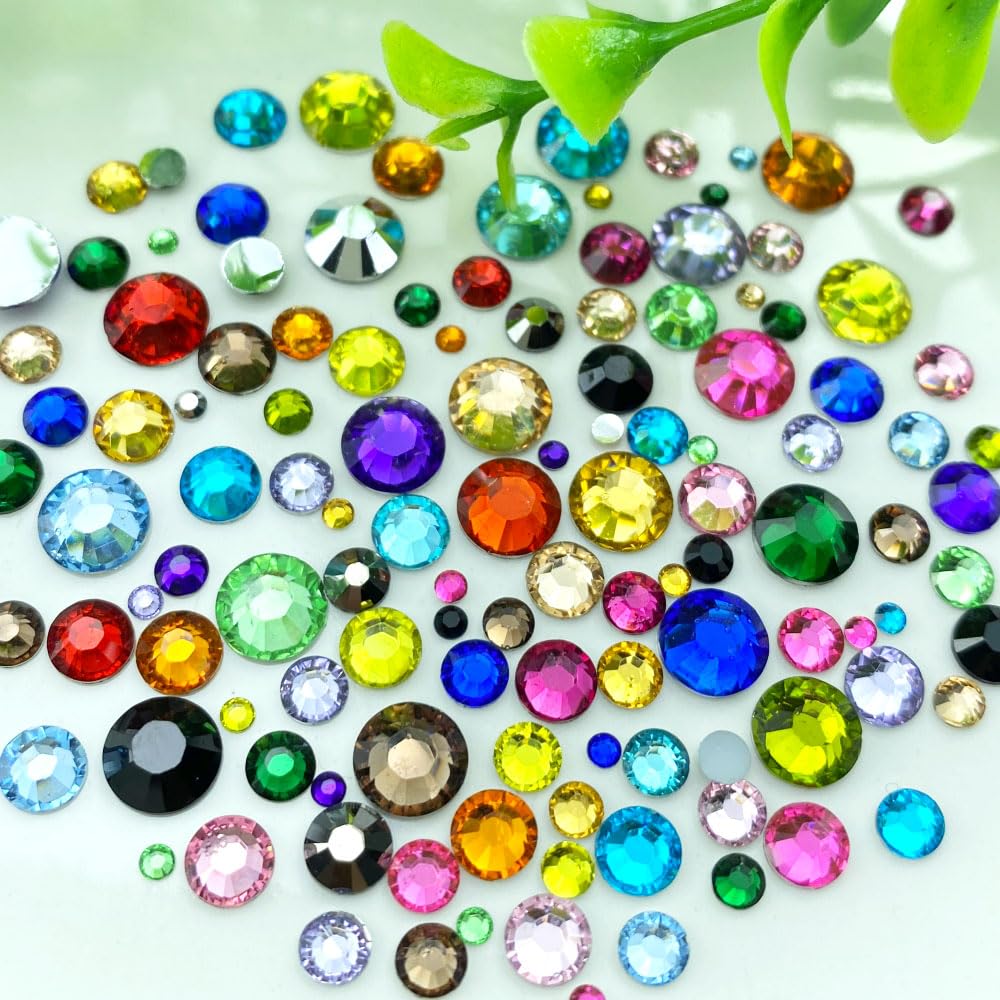 Jmassyang 10000 Pieces 2mm Resin Flatback Rhinestone Round Bling Glitter Rhinestones for Nail Art Mugs Tumblers Bottles Crafts D
