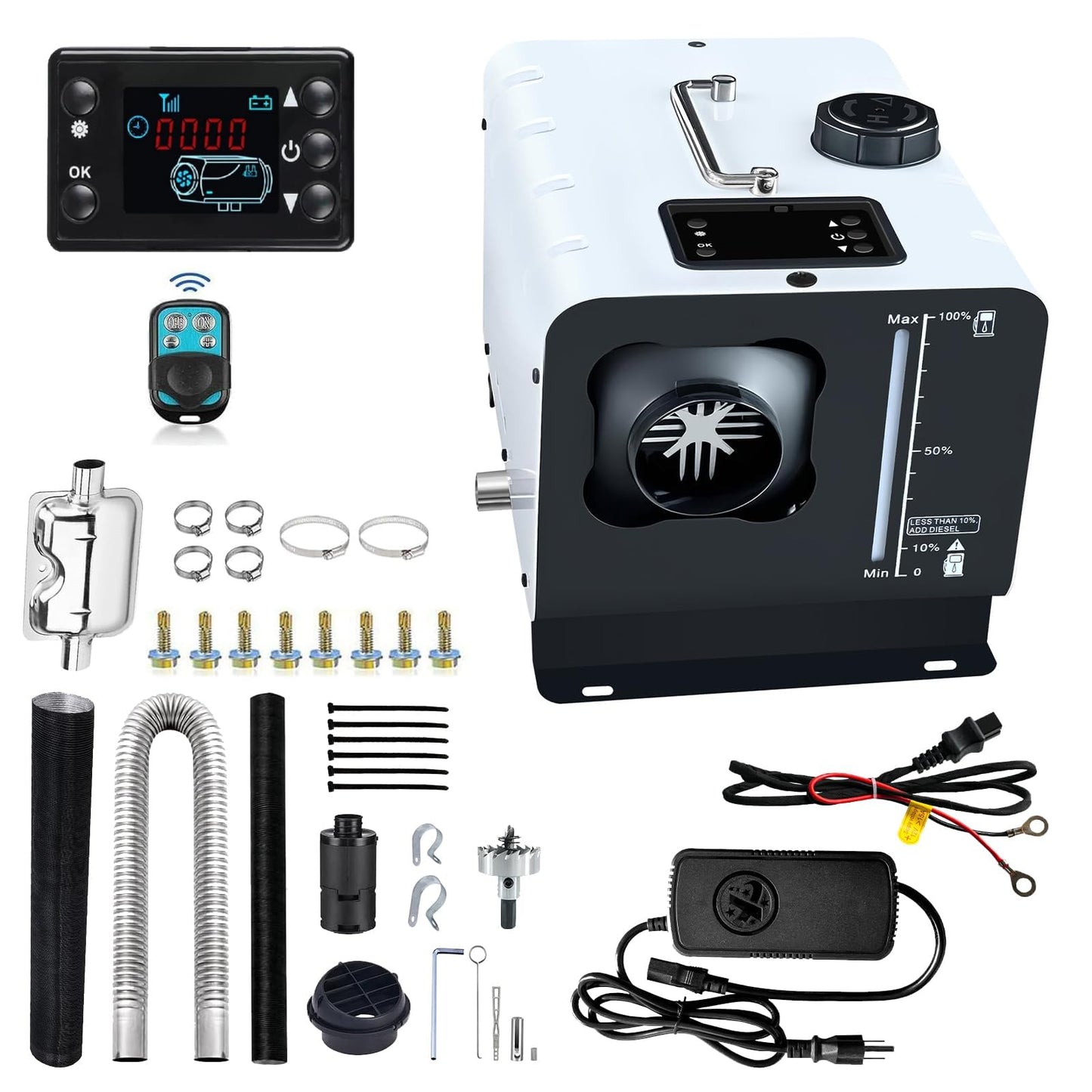 ZHIBANG Diesel Air Heater 12V/110V Dual Purpose 12V/8KW Parking Heater,Diesel Heater with Smart LCD Display,Suitable for RV,Trailer,Truck,Boat,Indoor（ZB-021