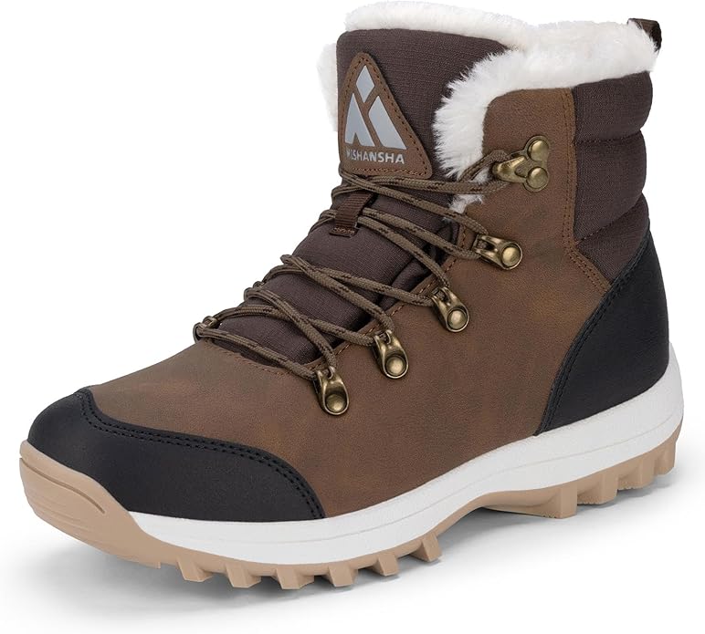 Mishansha Winter Boots for Women Water-Resistant Warm Snow Boots with Fur Lining Non Slip Sole for Outdoor Cold Weather Hi...