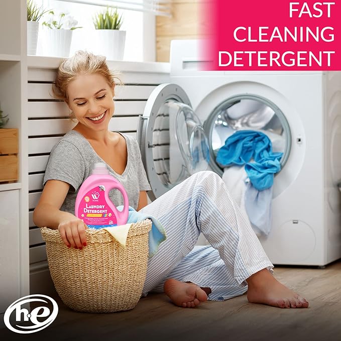 Liquid Laundry Detergent, 3-In-1 Effective Washing Technology, Highly Concentrated with Natural Floral Scent, Long-Lasting Freshness - 67.6 fl Oz, Pack-2