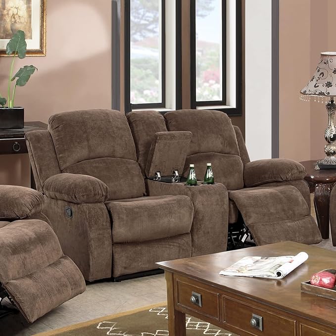 A Ainehome Living Room Furniture Set Leather Recliner Sofa Set Loveseat Chair Furniture Sofa Set for Living Room/Small Space/Rv/House/Office/Theater Seating (A-Taupe Brown Corduroy,Loveseat)