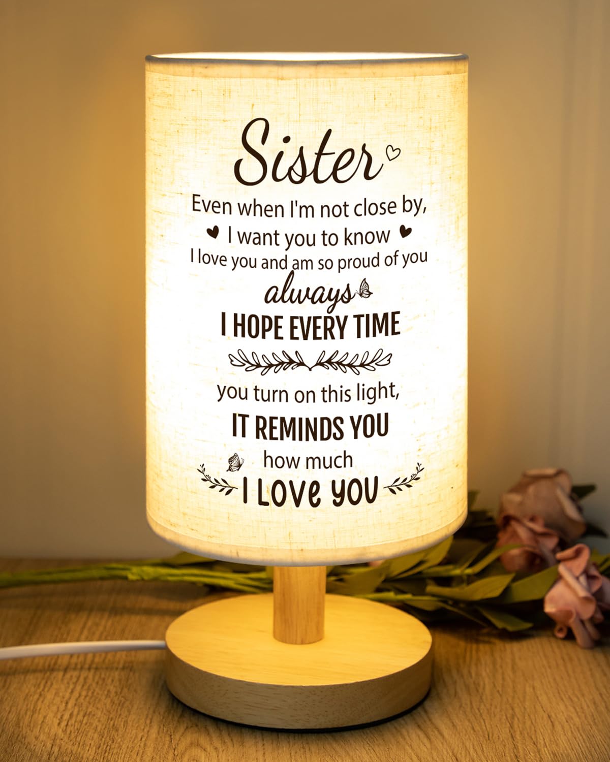 SOUHONEY Birthday Gifts for Sister, Sister Birthday Gifts, Unique Sister Gifts from Sister, Sister Gifts from Sister for Christmas Graduation Valentines Day Mothers Day, Sister Lamp (Sister02)