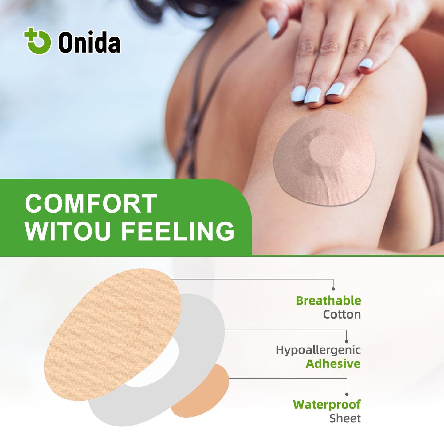 Onida Dexcom G7 Adhesive Patches 20PCS,Waterproof Over Patches for G7 & Stelo Flexible CGM Tape,Pre-Cut Adhesive Medical Tape, Continuous Glucose Monitor Sensor Cover
