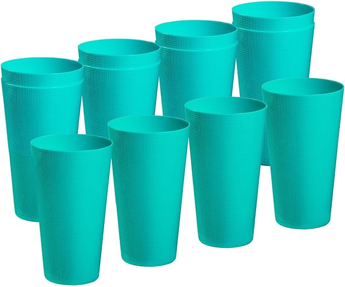 Boshangjia Plastic Tumblers Large Cups 35-ounce Unbreakable Drinking Glasses set of 12-Stackable & Reusable Drinkware for ...
