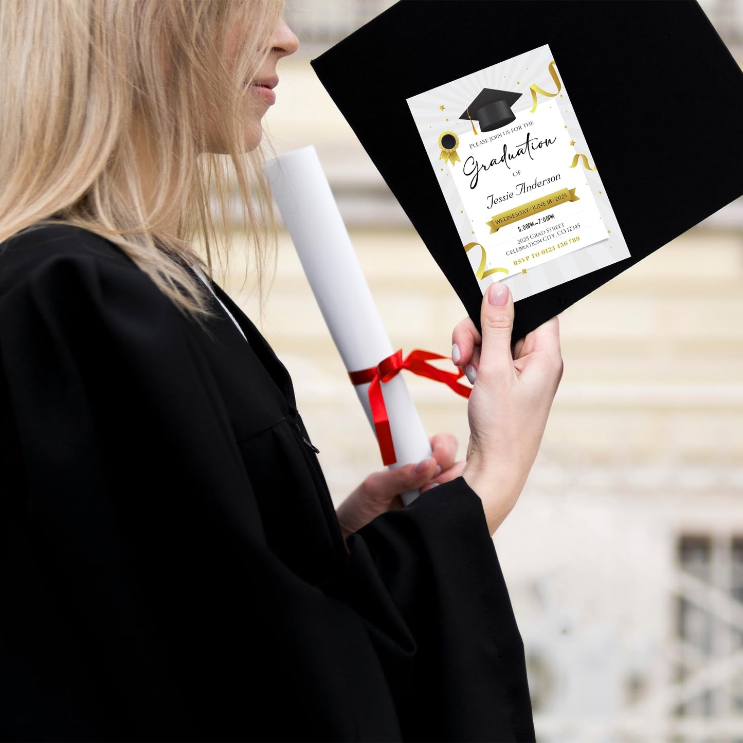 ubjva Graduation Invitations 2025 Personalized 10PCS Class of 2025 Graduation Party Invitations with Envelopes Custom Announcement Invitation Gifts for Graduates