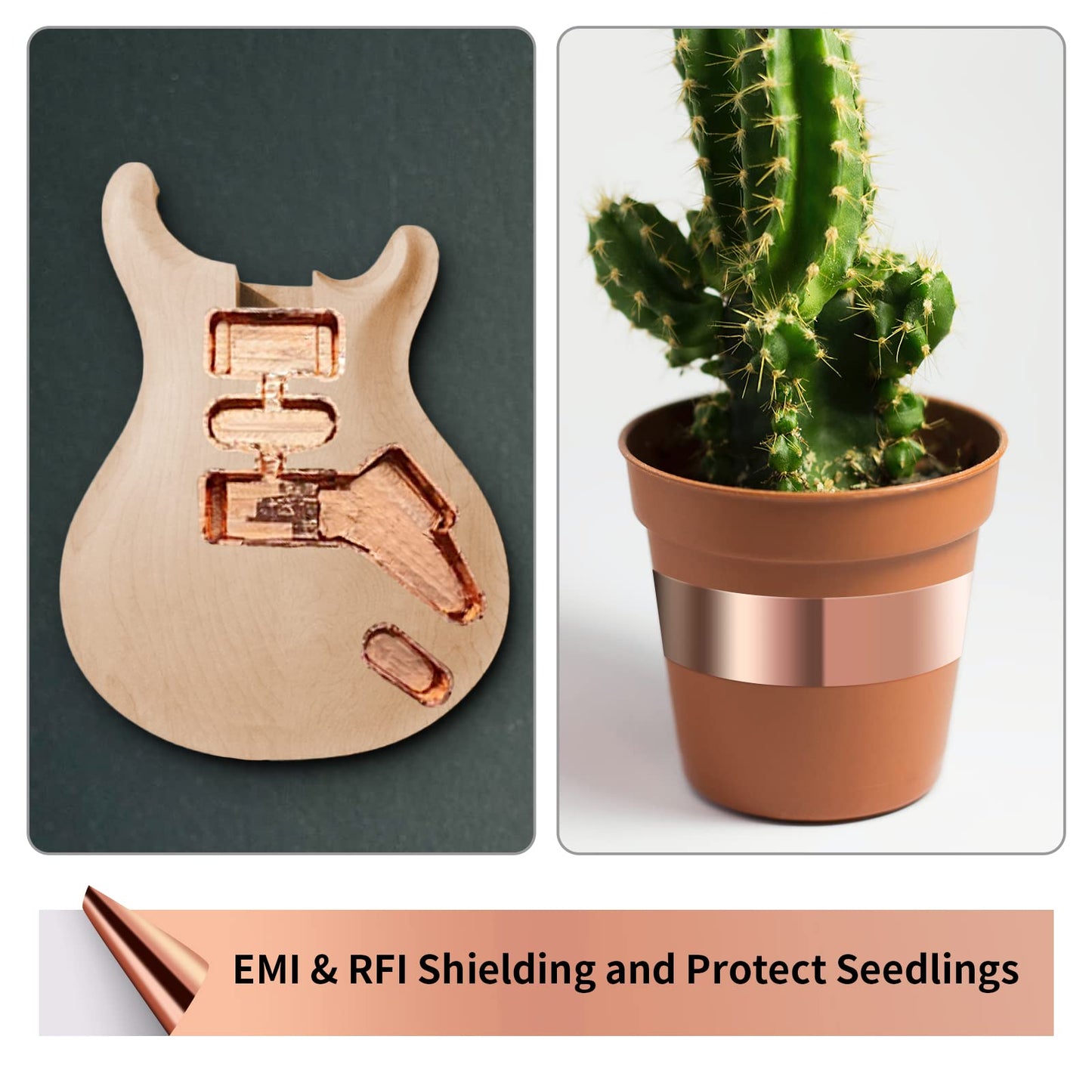 Kirecoo Copper Tape, Copper Foil Tape (2inch X 33 FT) with Conductive Adhesive for Guitar, EMI Shielding, Crafts, Electrical Repairs and Grounding