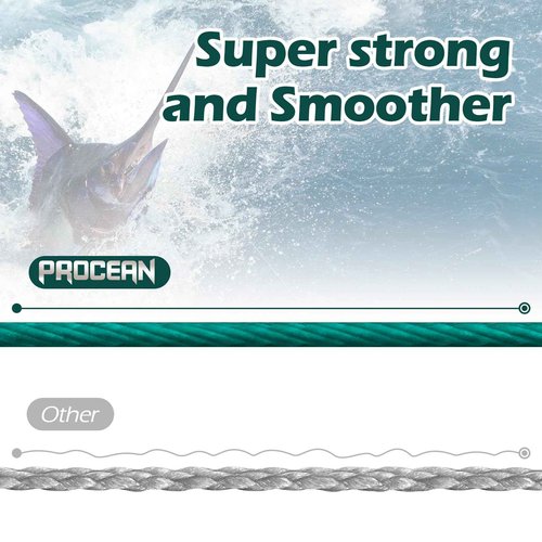 Procean 100% PE 4 & 8 Strands Braided Fishing Line, 6-300 LB Sensitive Braided Lines, Super Performance and Cost-Effective (Black, 300LB(136Kg) 1.0mm-1093Yds(8Strands))