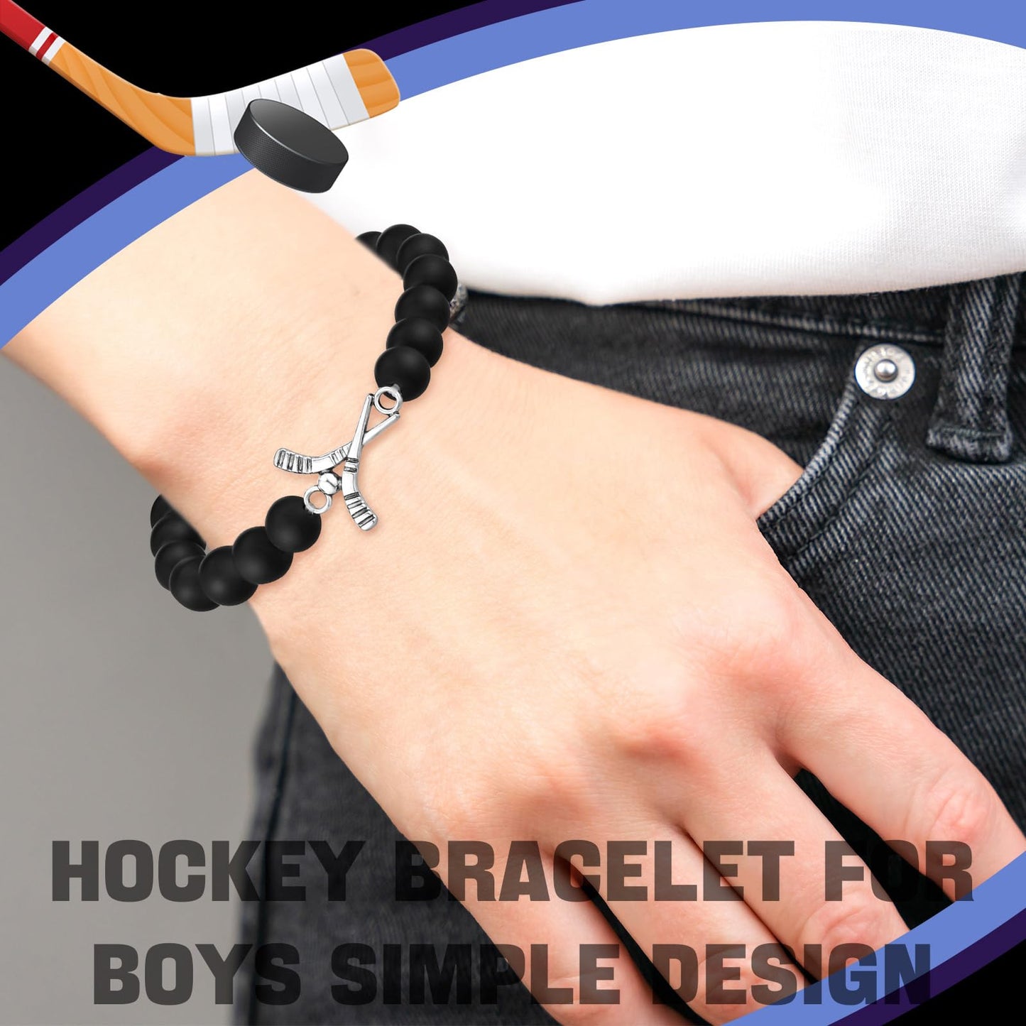 Loetere 12 Set Sport Adjustable Beaded Bracelets Gifts Football Softball Soccer Volleyball Golf Basketball Hockey Bracelets for