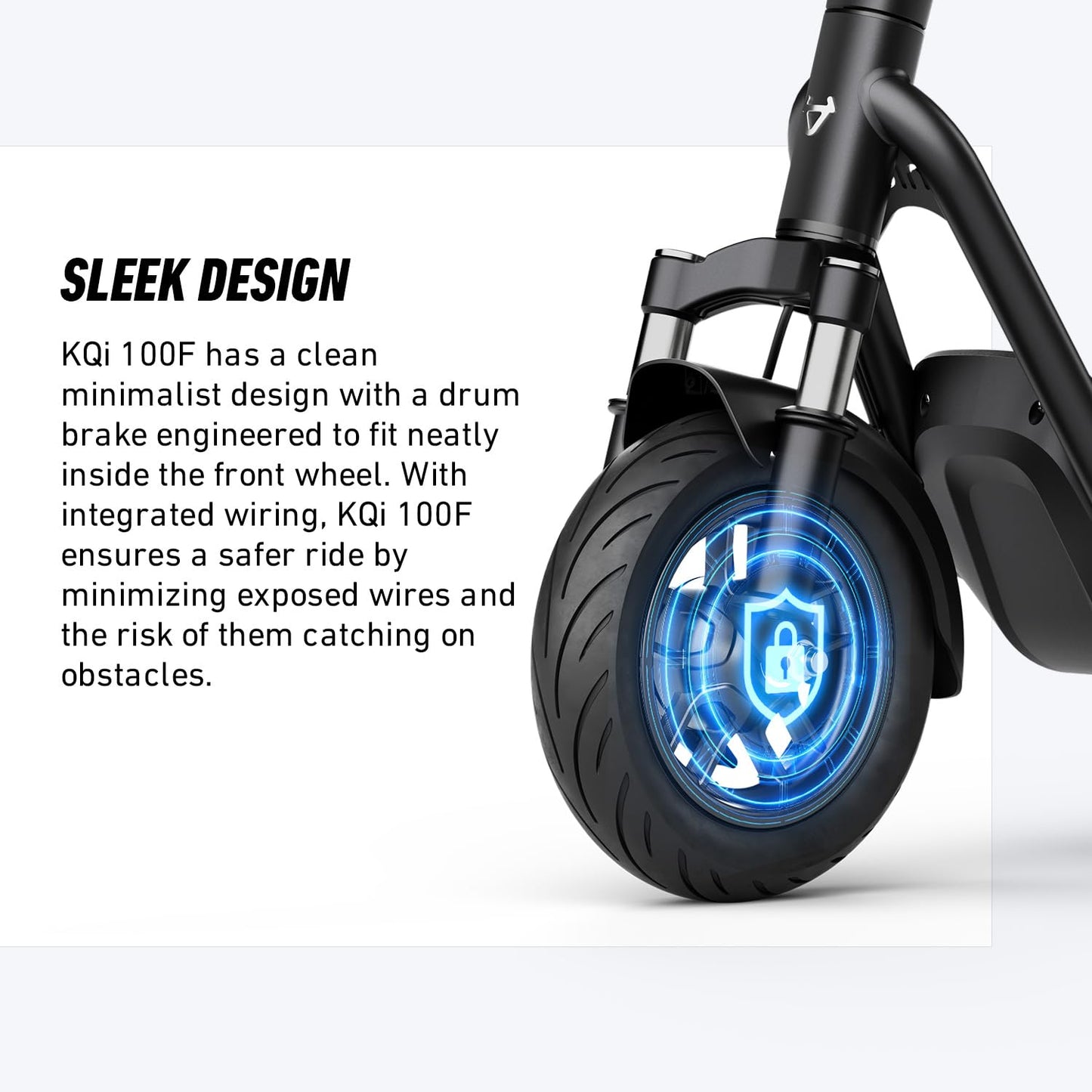 NIU K100F Electric Scooter for Adult - w/Suspension, Foldable Handlebar, Peak 600W, 18 Max Miles, Top 17.4 MPH, 9.5×2.3'' Tires, Folding Portable Lightweight E-Scooter for Daily Commute