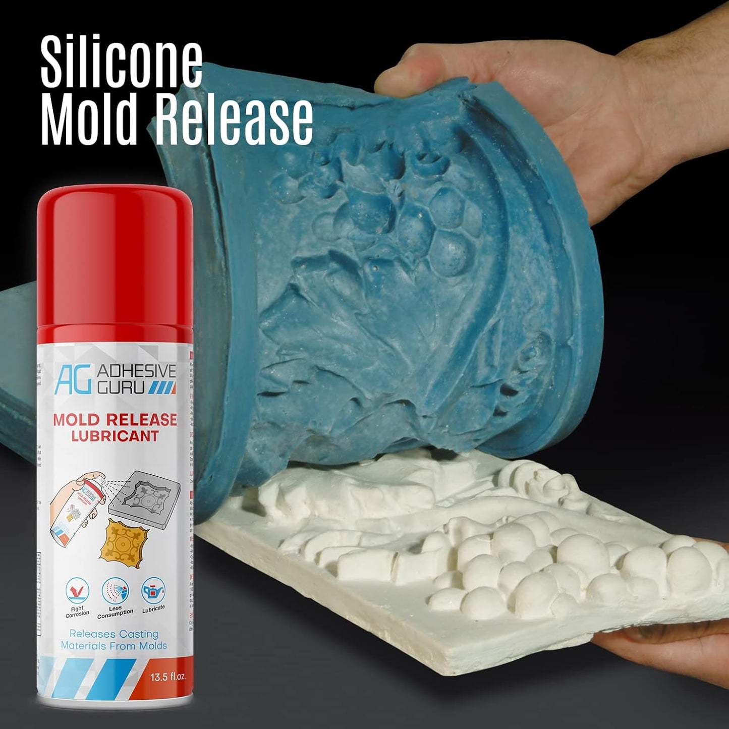 Silicone Mold Release Spray (13.5 fl oz / 400ml) Release Agent for Epoxy Resin, Candle & All Molds | Smooth, Non-Stick Lubricant for Easy Removal | 1 Pack