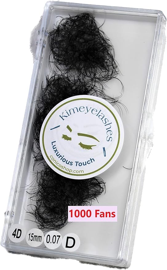 4D - 0.07 C and D Curl 1000 Premade volume fans loose Fans, Handmade eyelash extensions supplies Russian volume lash promade fan (4D - 0.07 - Curl D, 16mm)