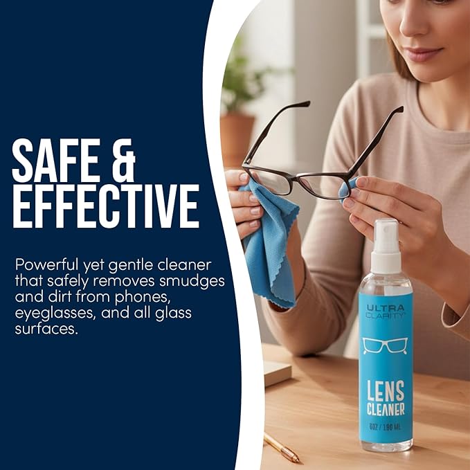 Powered by Nano Magic Eyeglass Lens Cleaning Spray 7oz Value Pack | 1oz Spray, 6oz Refill, Microfiber Cloth | For Glasses, Phone, Electronic Screens, Optic Surfaces, Coated Surfaces