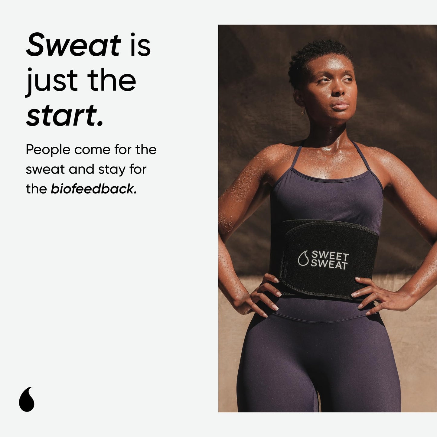 Sports Research Sweet Sweat Waist Trimmer (Core Series) - Premium Sweat Enhancing Fitness Band for Women & Men Black/White