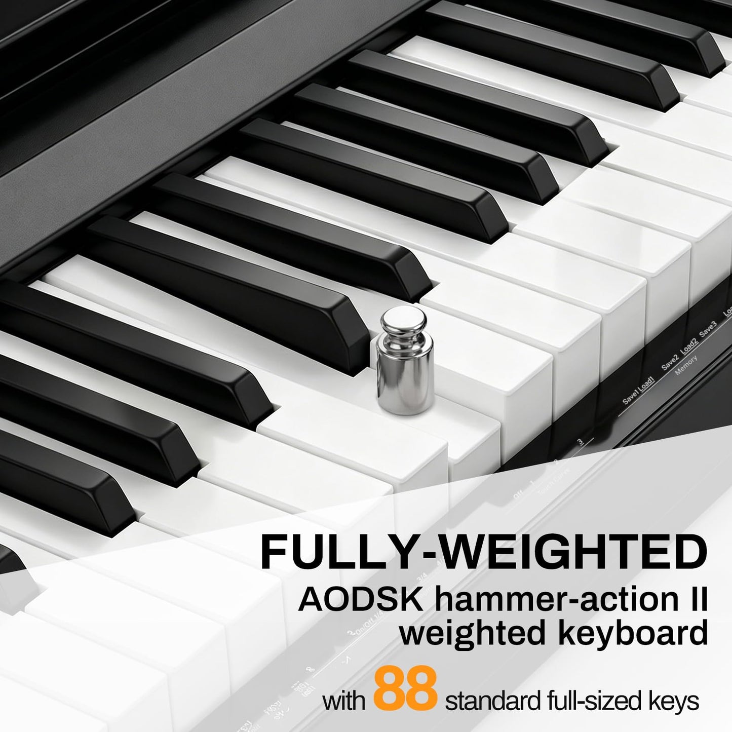 AODSK 88 Key Weighted Keyboard Digital Piano,Grade Hammer Action Keyboard for Beginner Portable Electric Piano, Black (Three-pedal)