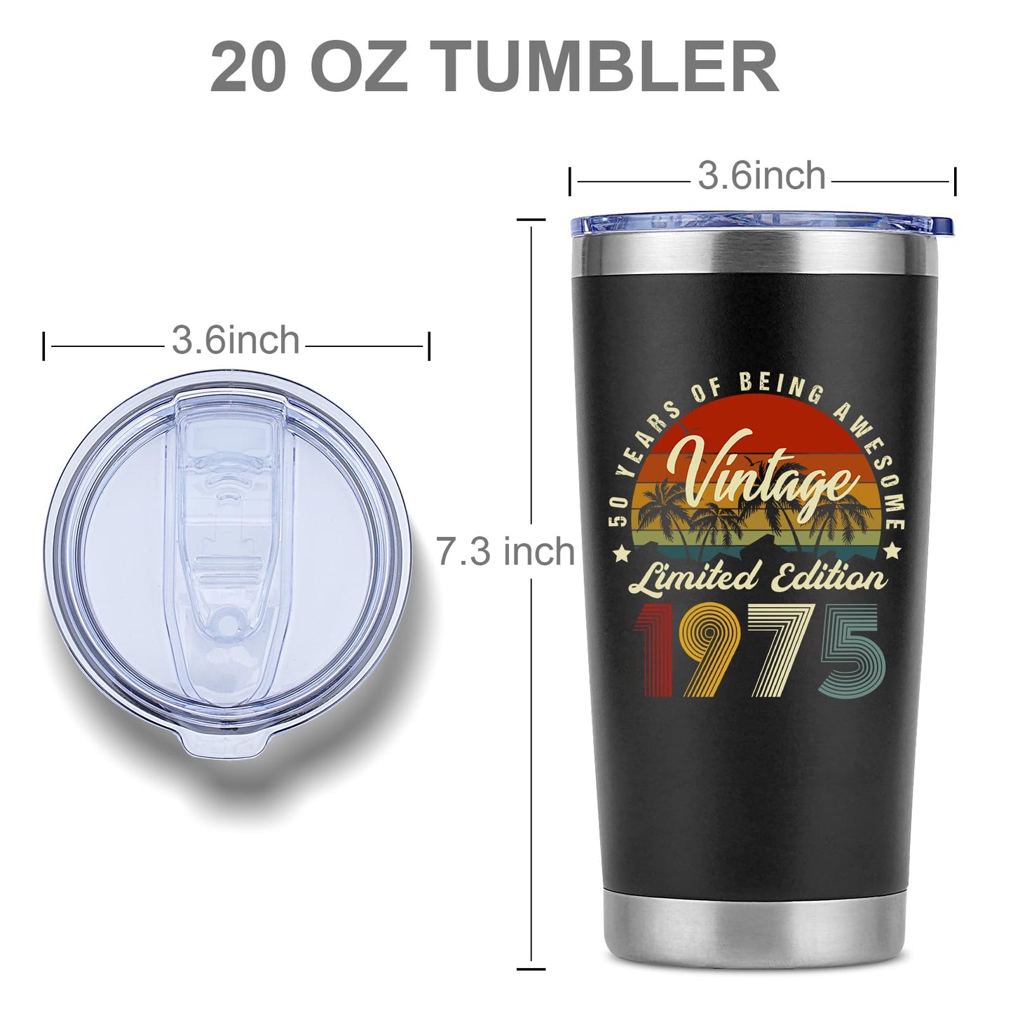 AYERMOYO 50th Birthday Gifts for Him, 50 Year Old Gifts for Men,50th Birthday Gift for Men,Gift for 50 Year Old Man,Dad,Friend,Husband-20 Oz Tumbler