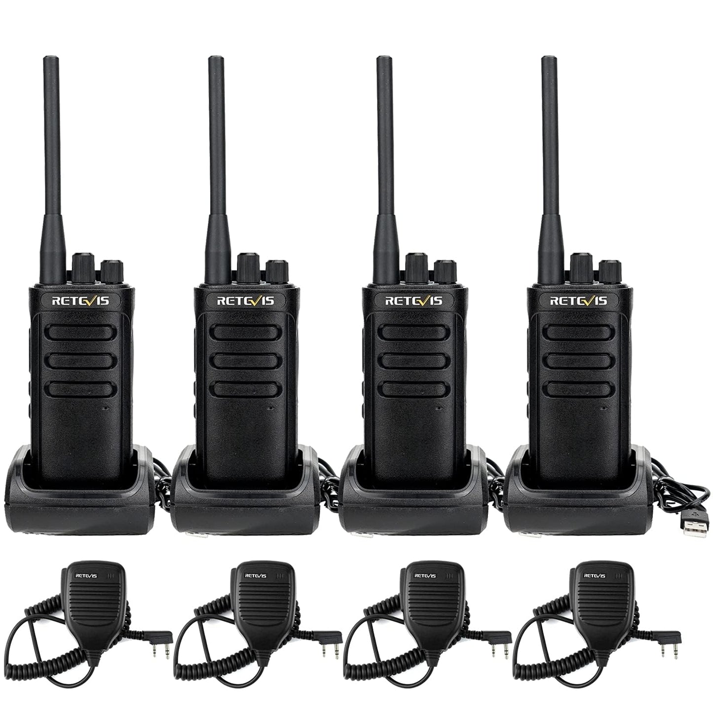 Retevis Rb85 Long Range 2 Way Radio,Professional Walie Talkies With Shoulder Mic,Long Distance Two Way Radios Rechargeable,Noise