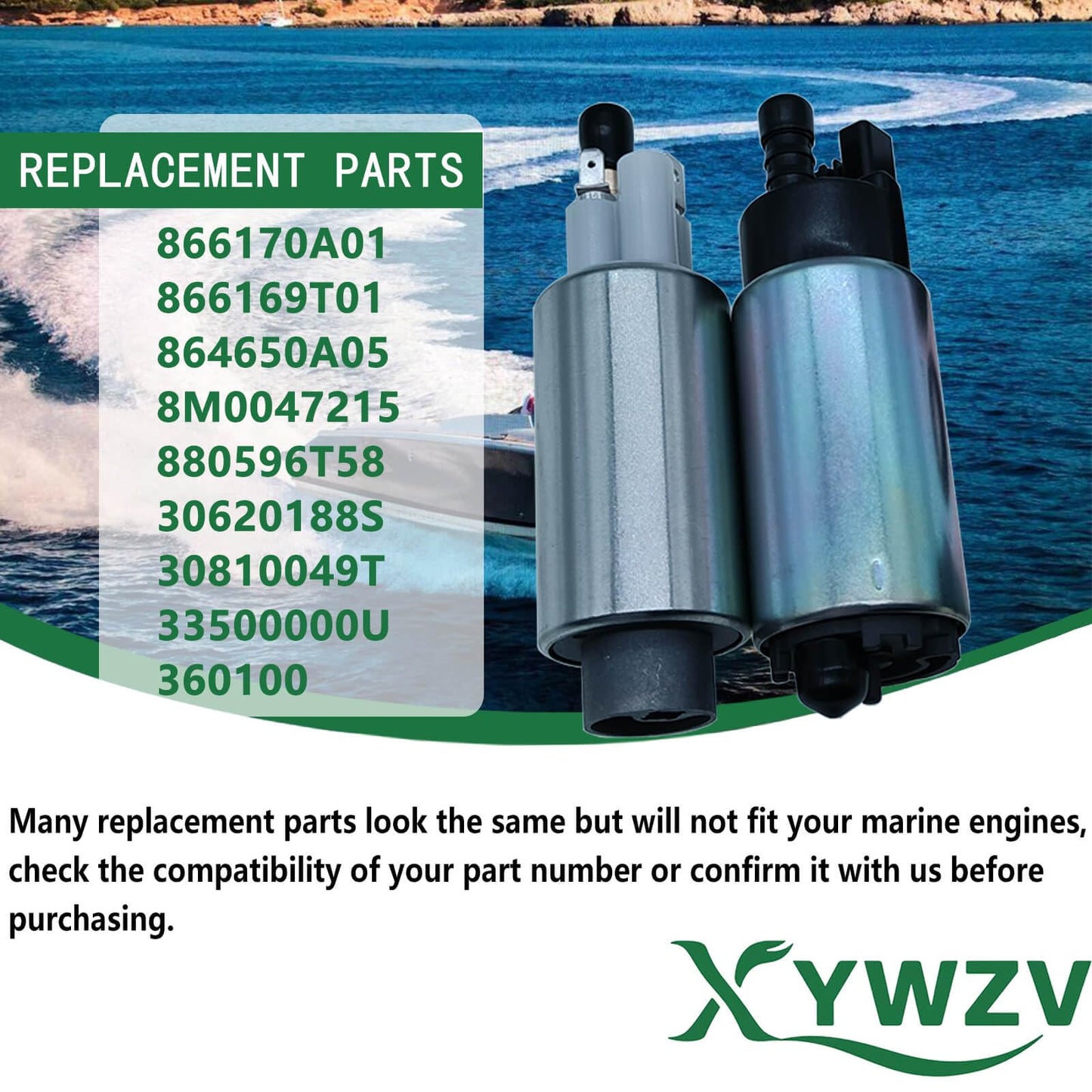 Dual High and Low Lift Pressure Fuel Pump – Replaces 866170A01, 866169T01 – Compatible with Mercury Mercruiser 305, 350, 377, 496 (5.0L, 5.7L, 6.2L, 8.1L) Marine Engines 1984-2020