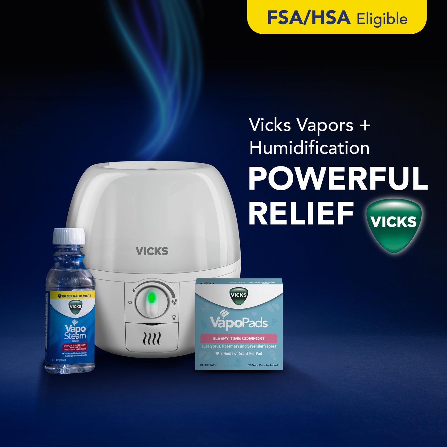 Vicks VapoPads Sleepy Time Comfort - Vapor Pads Refill for Vicks Humidifiers and Steam Inhalers - Rosemary, Lavender, and Eucalyptus, 20-Pack, Box Color May Vary