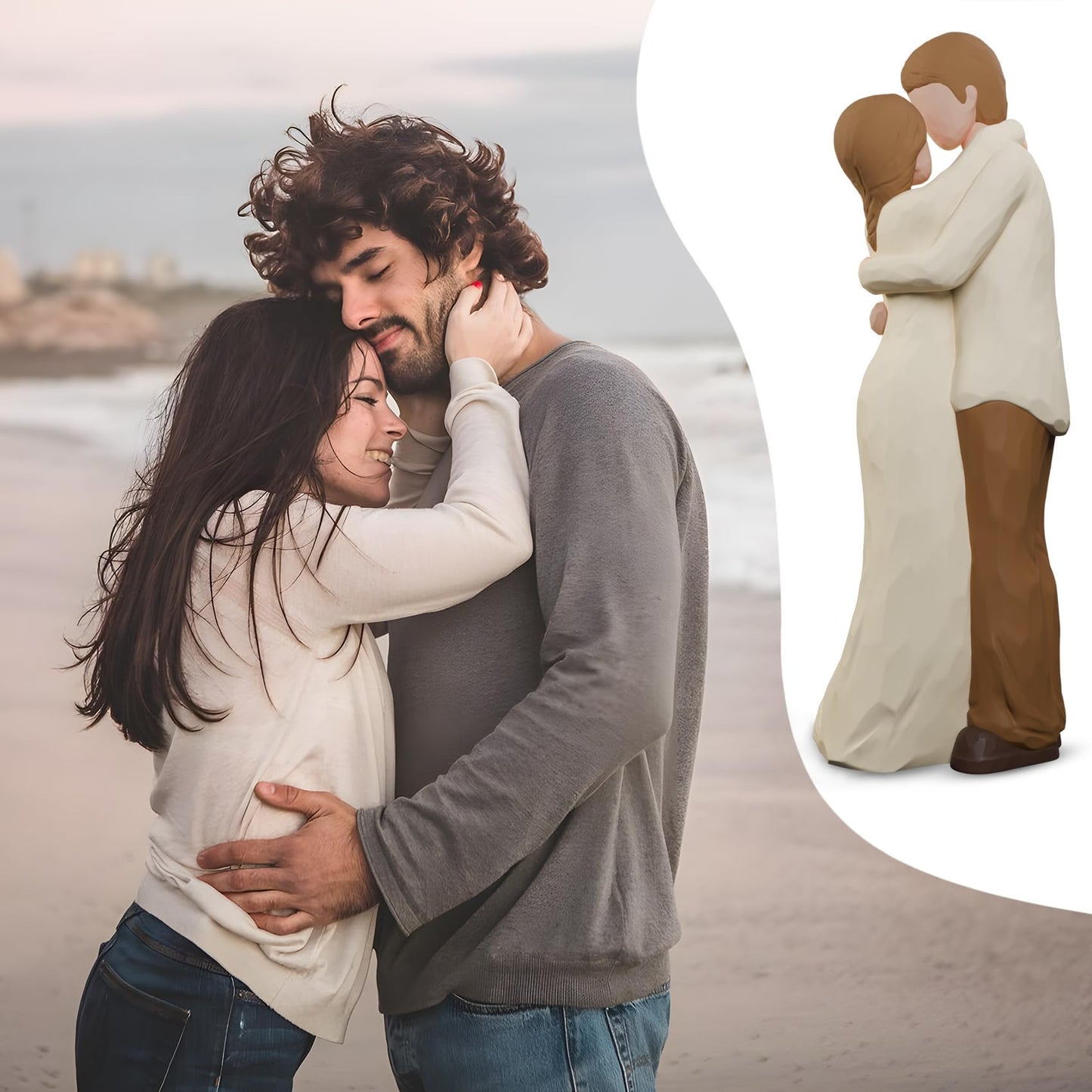 NANAOUS Couple Figurines, Best Wedding Engagement Romantic Gift for Husband Wife, Love Statue Valentine's Day Anniversary Birthday