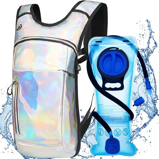 Hydration Backpack, Water Backpack with 2L Hydration Bladder, Rave Backpack Hydration Pack, Festival Essential for Raves, ...