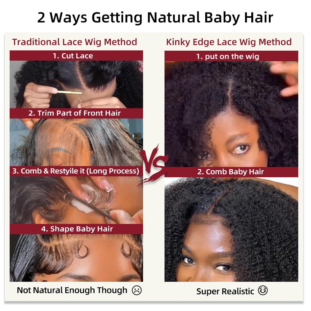 Beauhair Afro Kinky Curly Human Hair Wig 4x4 HD Lace Front Wigs 210 Density Glueless Wigs Human Hair Pre Plucked Brazilian Kinky