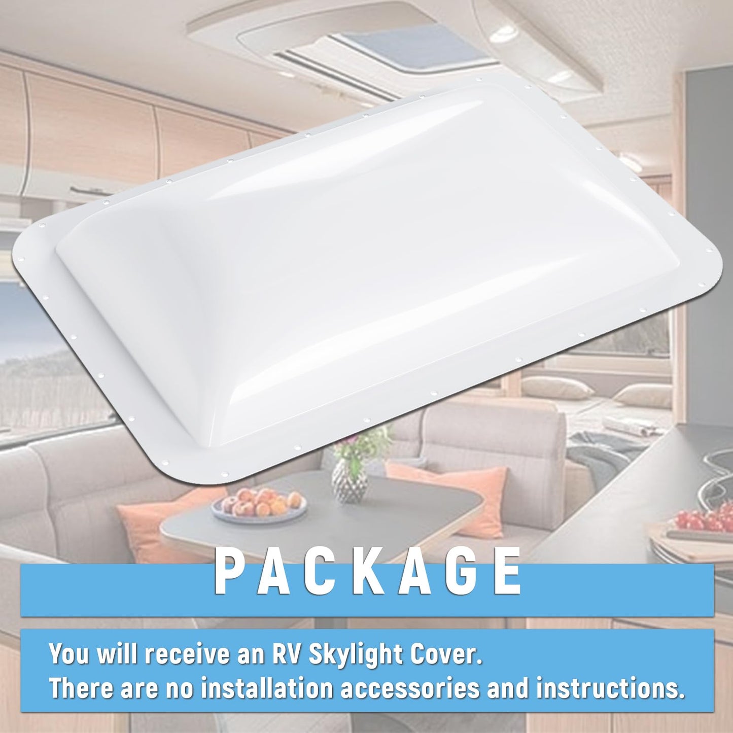 HECASA RV Skylight Replacement, 18" x 26" Camper RV Skylight Cover Fit 14" x 22" Shower Roof Openings for Camper Food Truck Motorhome Travel Trailer White