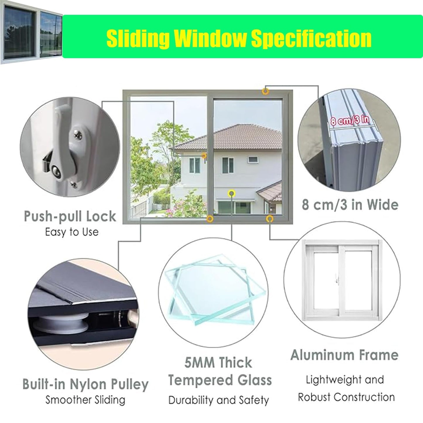 Double Pane Windows for Houses 20 22 24 28 30 32 34 36 38 40 42 44 46 48 50 Inch, Basement Replacement Windows,White, for Sheds, Bathroom, Basement and Chicken Coops,21x12in/53x30cm