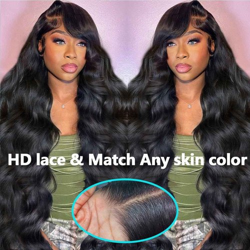 Nollipopco 30inch 13x6 Body Wave Lace Front Wigs Human Hair 200 Density HD Lace Frontal Wigs Pre Plucked with Baby Hair 12A Glueless Frontal Wigs for Black Women
