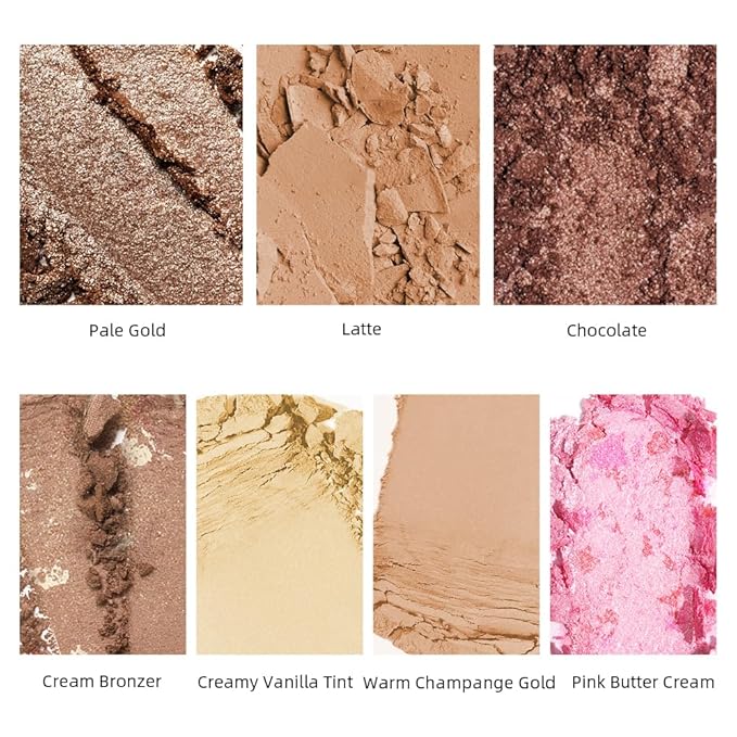 Best Baked Face Palette for Mature Skin – Includes Bronzer, Blush, Highlighter & Eyeshadows – Smooth Velvet Texture, Vegan & Cruelty-Free, Travel-Friendly Makeup Kit
