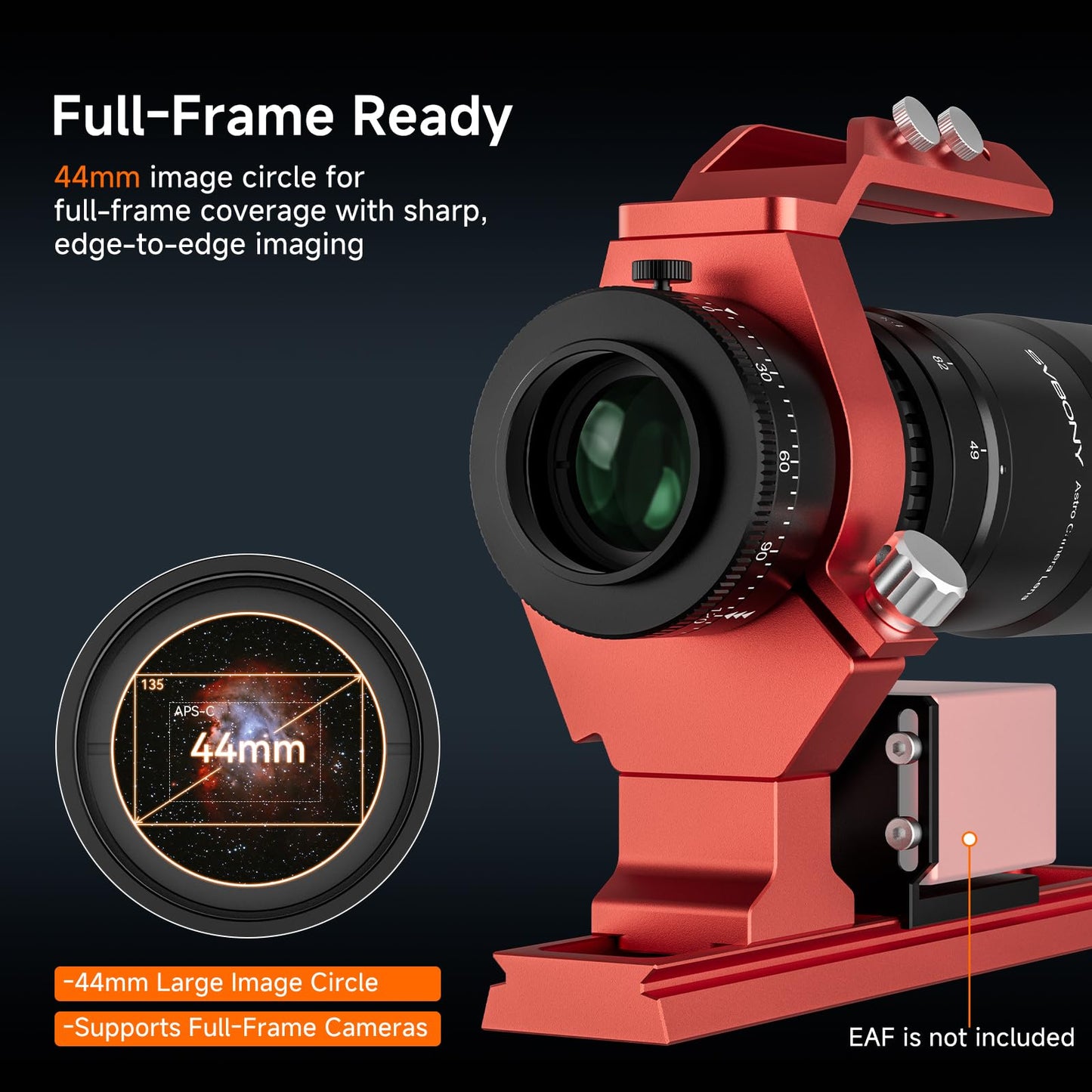 SVBONY SV545 Telescope Petzval Lens APO, F4.5, 203mm Focal Length, Built in Field Flattener, Professional Refractor Telescope Supports EAF(not Included), M48 Thread for Full Frame Astrophotography