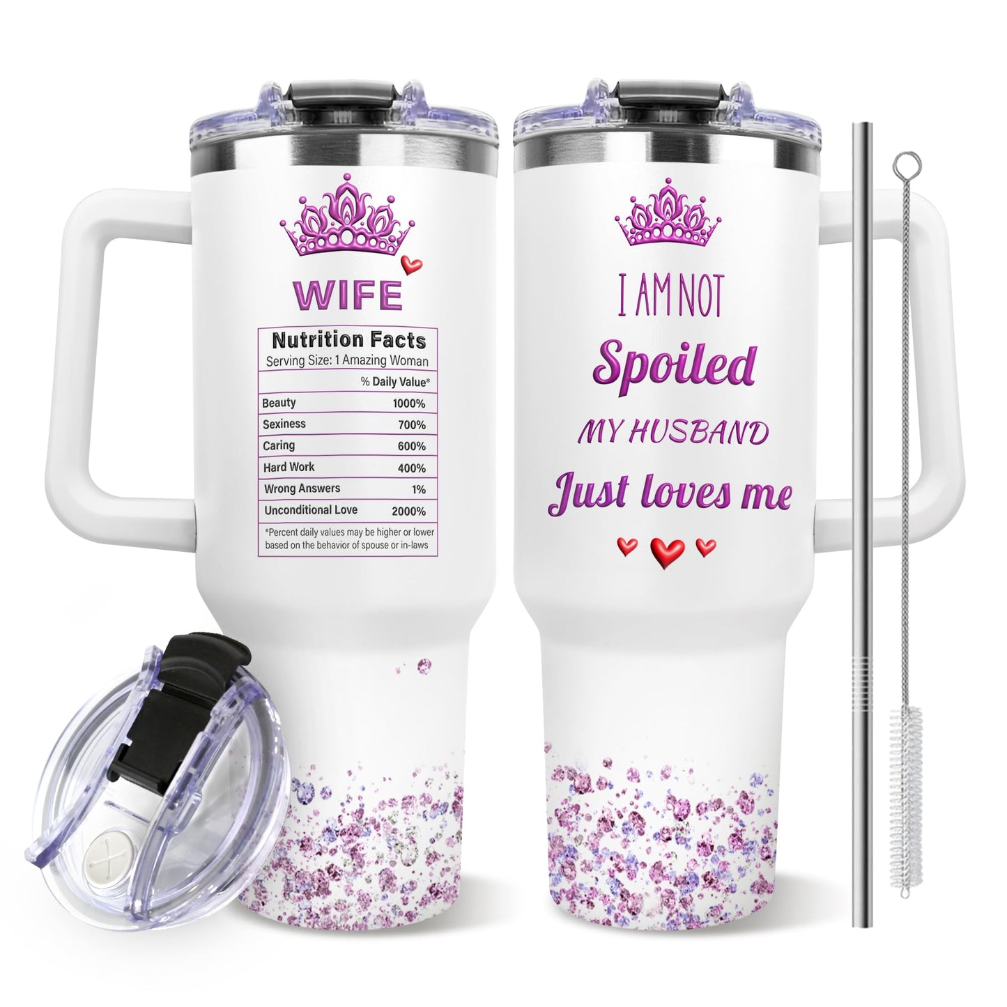 Gifts for Wife from Husband - Anniversary Wedding Gifts for Women - Mothers Day Christmas Tumbler Gift for Wife - Birthday Present for wifey - Valentines Day Gift for Her - to My Wife's 40 Oz Tumbler