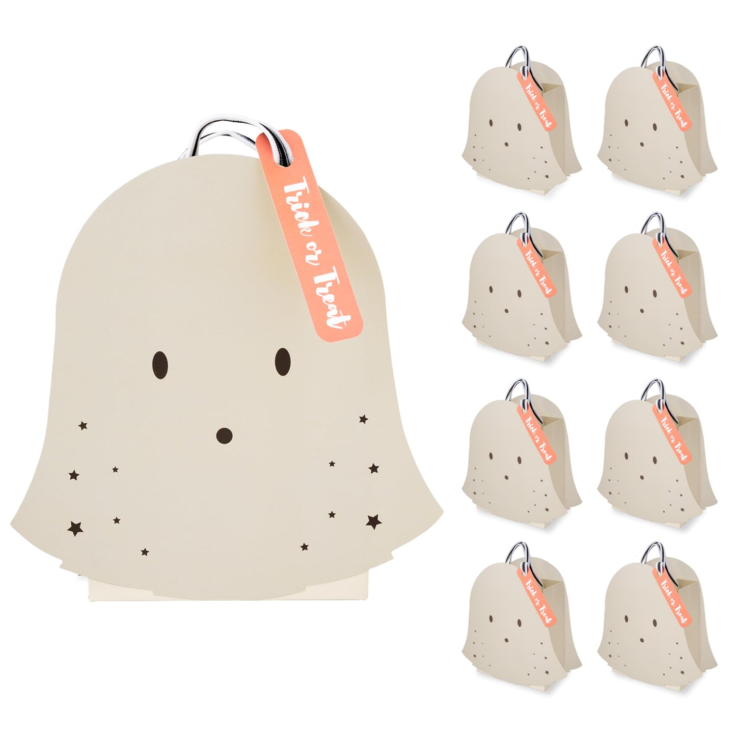 Cheerland Ghost Party Favor Bags Halloween Birthday Goodie Treat Bag for Trick-or-Treat Bags Pastel for Summerween Decorations Spooky One Birthday Baby Shower & Kids’ Party Favors Supplies Pack of 8