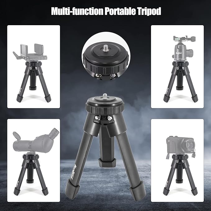 HUNTPAL Gun Rest Rifle Stand Tripod Shooting Stick for Range Table Bench Shooting Practice, Portable Adjustable Compact Aluminum Construction Gun Holder with 360° Swivel V Yoke Head
