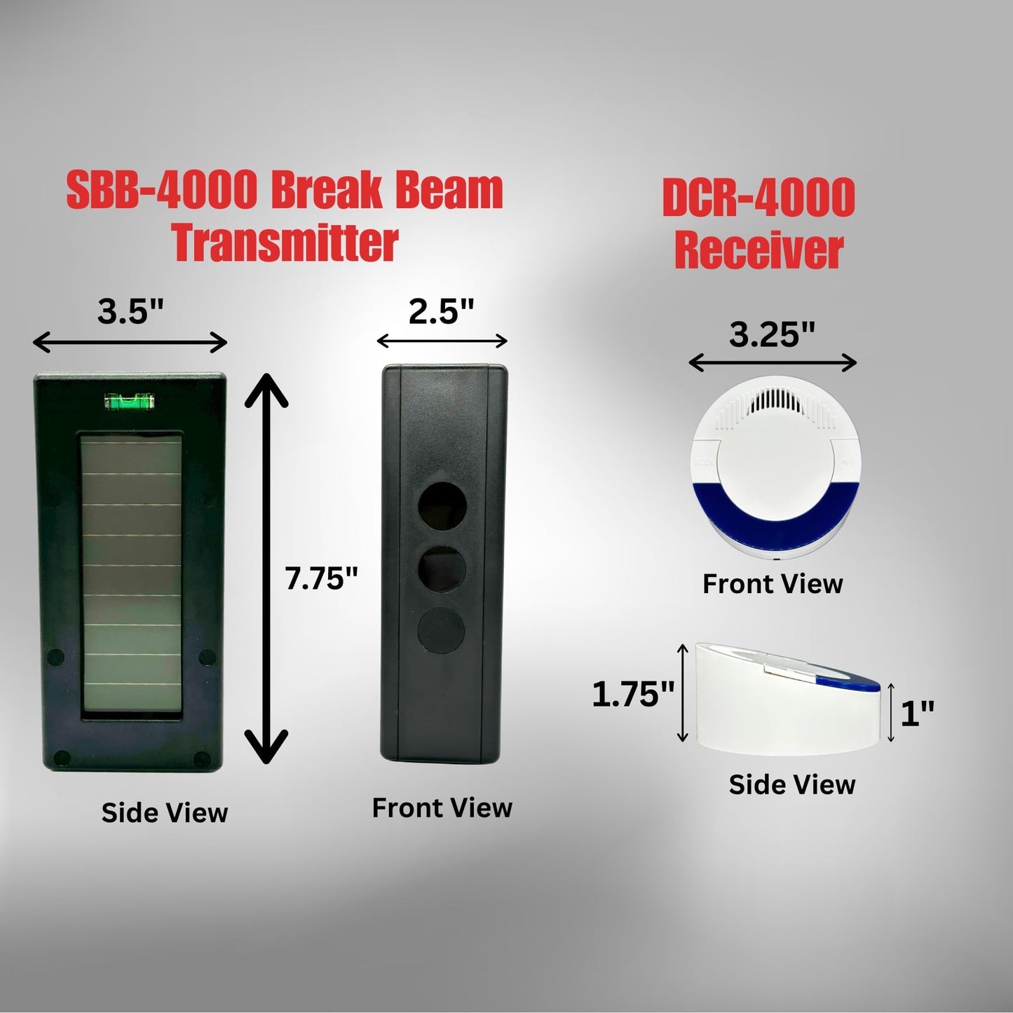 Dakota Alert SBA-4000 Solar Break Beam Driveway Alarm Kit - Long Range, Outdoor, Weatherproof, Up to 1 Mile Wireless Range - Includes SBA-4000 Transmitter and DCR-4000 Receiver