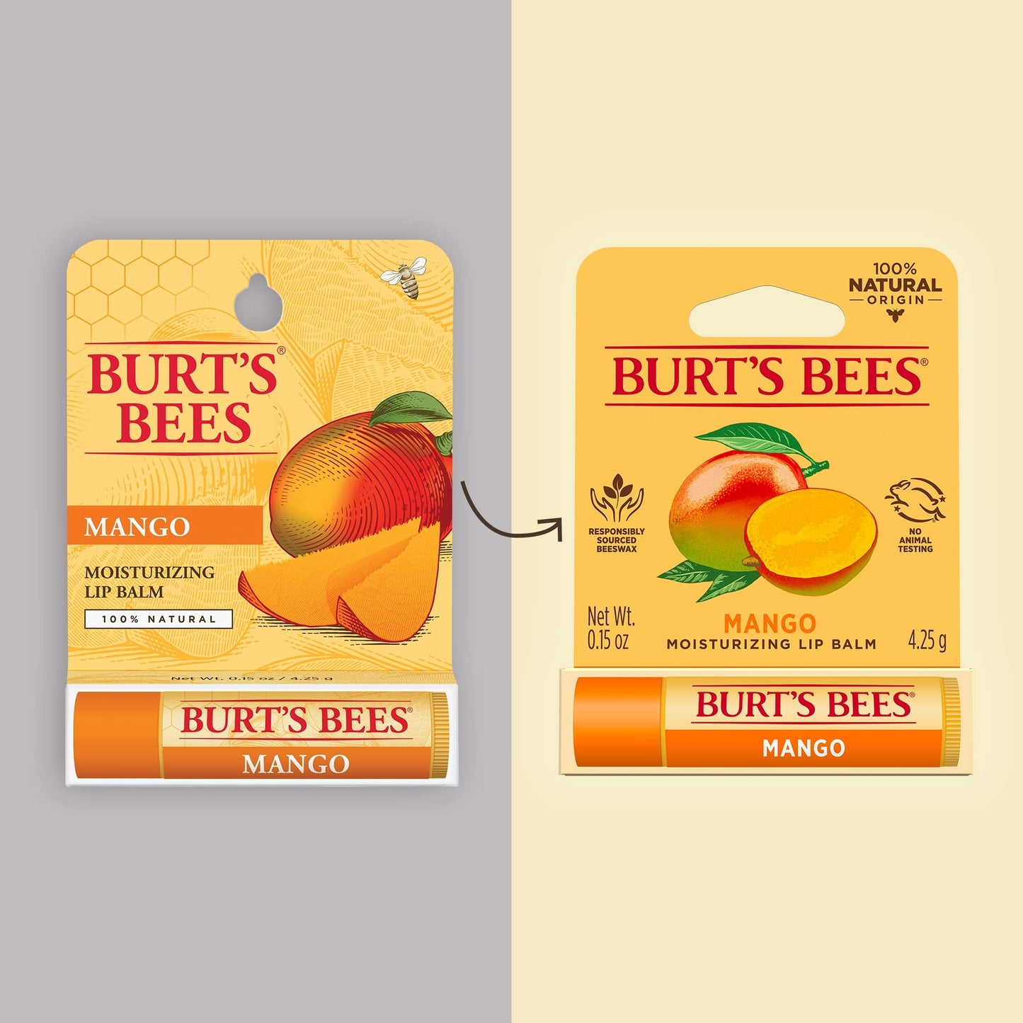 Burt's Bees Mango Moisturizing Lip Balm 0.15 oz
