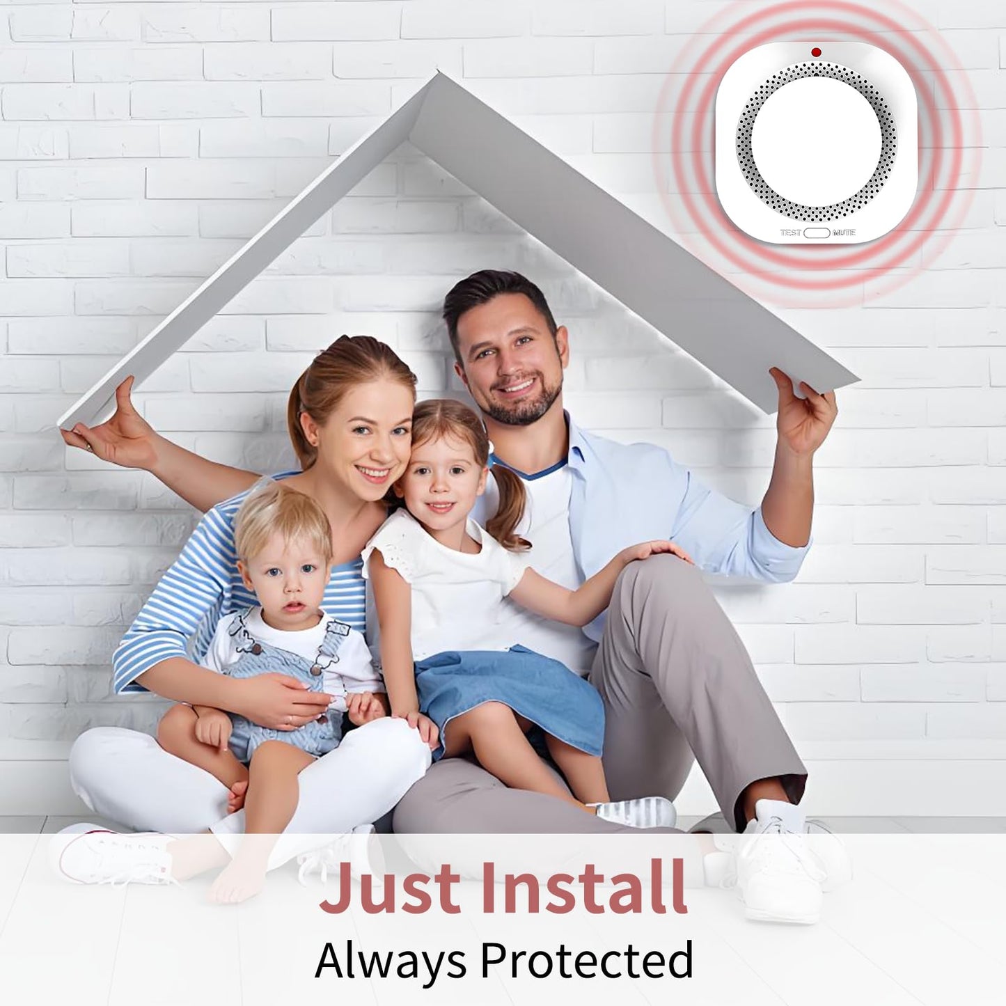 WARROXIDE Smoke Detectors for Home,Photoelectric Wireless Fire Alarms Replaceable Battery Powered,Portable Smoke Alarm with Test/Mute Button,Attic Smoke Detector,2 Pcs(Battery Not Included)