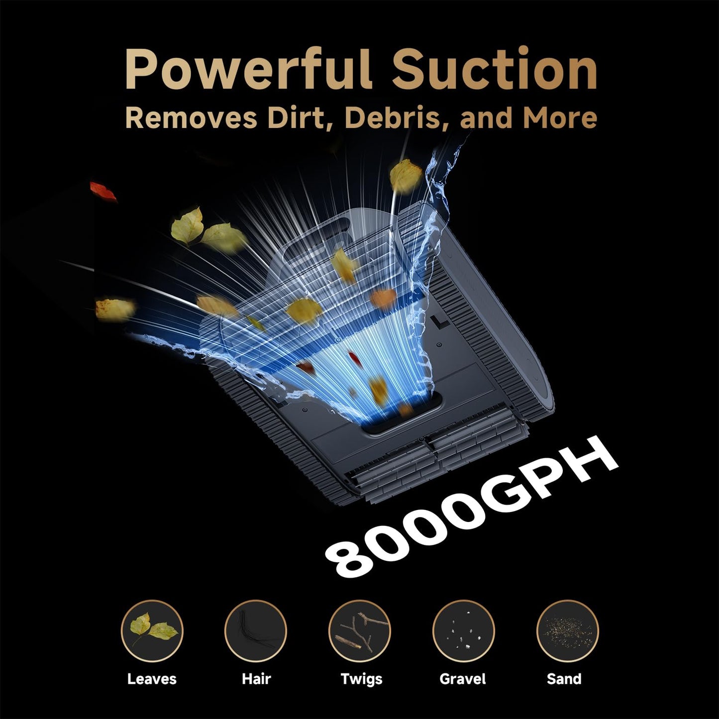 (2026 New) DREAME Robotic Pool Vacuum, Wall & Waterline Cleaning, Up to 180 Runtime, 8000 GPH Suction, Automatic Pool Cleaner for Above & In-Ground Pools, Smart App, for Pools up to 1950 sq.ft