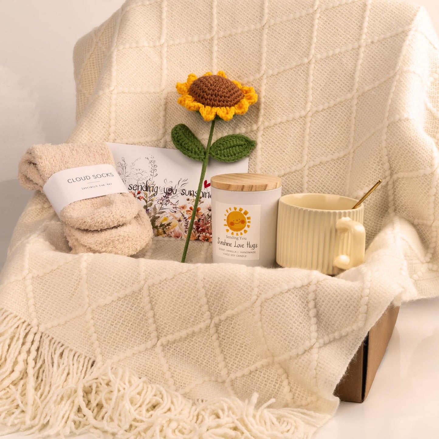Anforsun Gift Baskets for Women, Unique Birthday Gifts for Women, Best Friend Birthday Gifts, Get Well Soon Gift Basket，Sending Sunshine Gifts Sunflower Gifts, Thinking of You Care Package