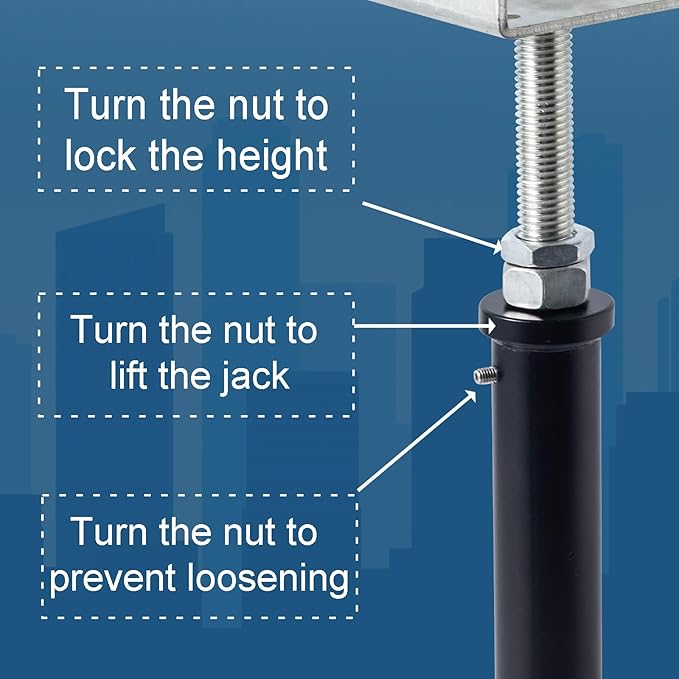 YXGJDP 4 Pack U-Shaped Floor Jack - Adjustable Steel Beam Support for 4x2, 4x4, 4x6 Joists Heavy Duty Screw Jack with U-Head Telepost & House Jack.11-14.5 Inch Adjustment Range.